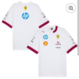 Scuderia Ferrari 2025 Drivers Oversized T-Shirt - White